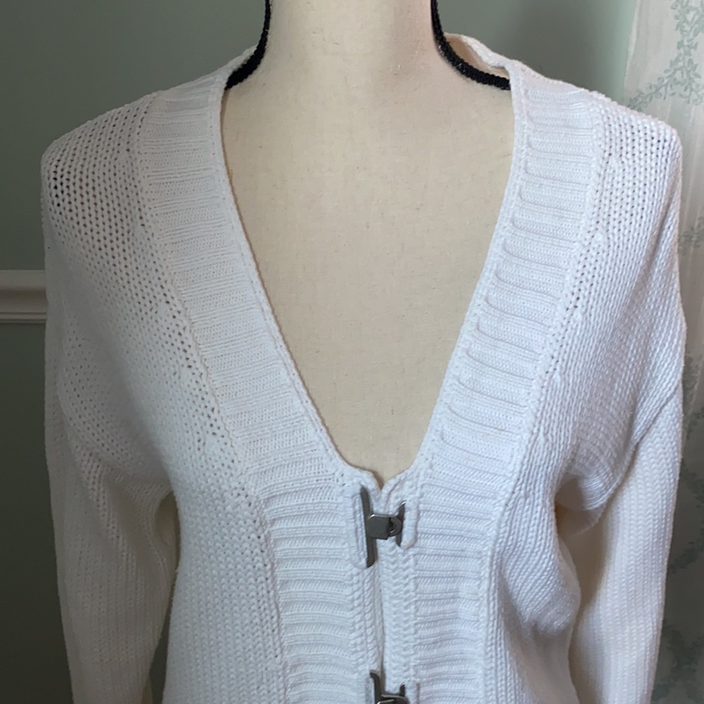 Vintage Chico’s white knit cardigan sweater Size 1 (size Medium/8) - Picture 2 of 12